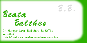 beata balthes business card